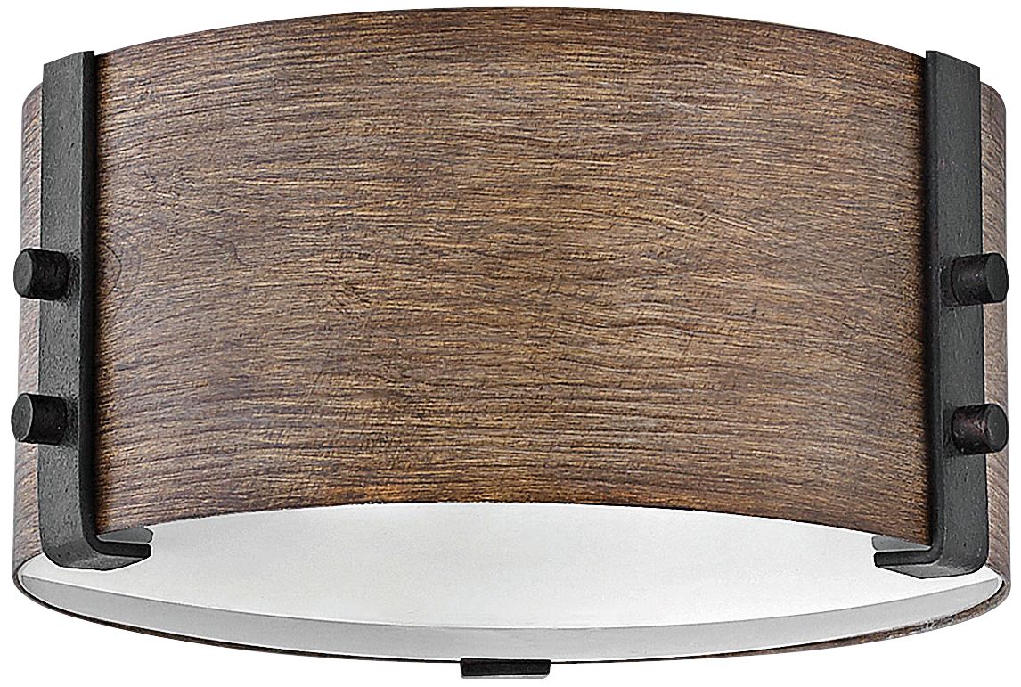 Hinkley Sawyer 9"W Sequoia Faux Wood Outdoor Ceiling Light