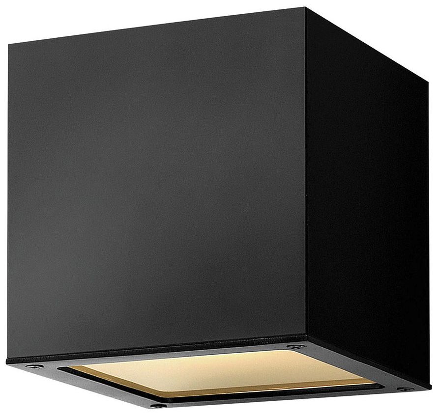 Hinkley Kube 6" High Satin Black LED Outdoor Wall Light