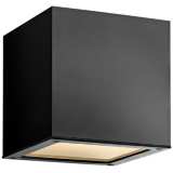 Hinkley Kube 6&quot; High Satin Black LED Outdoor Wall Light