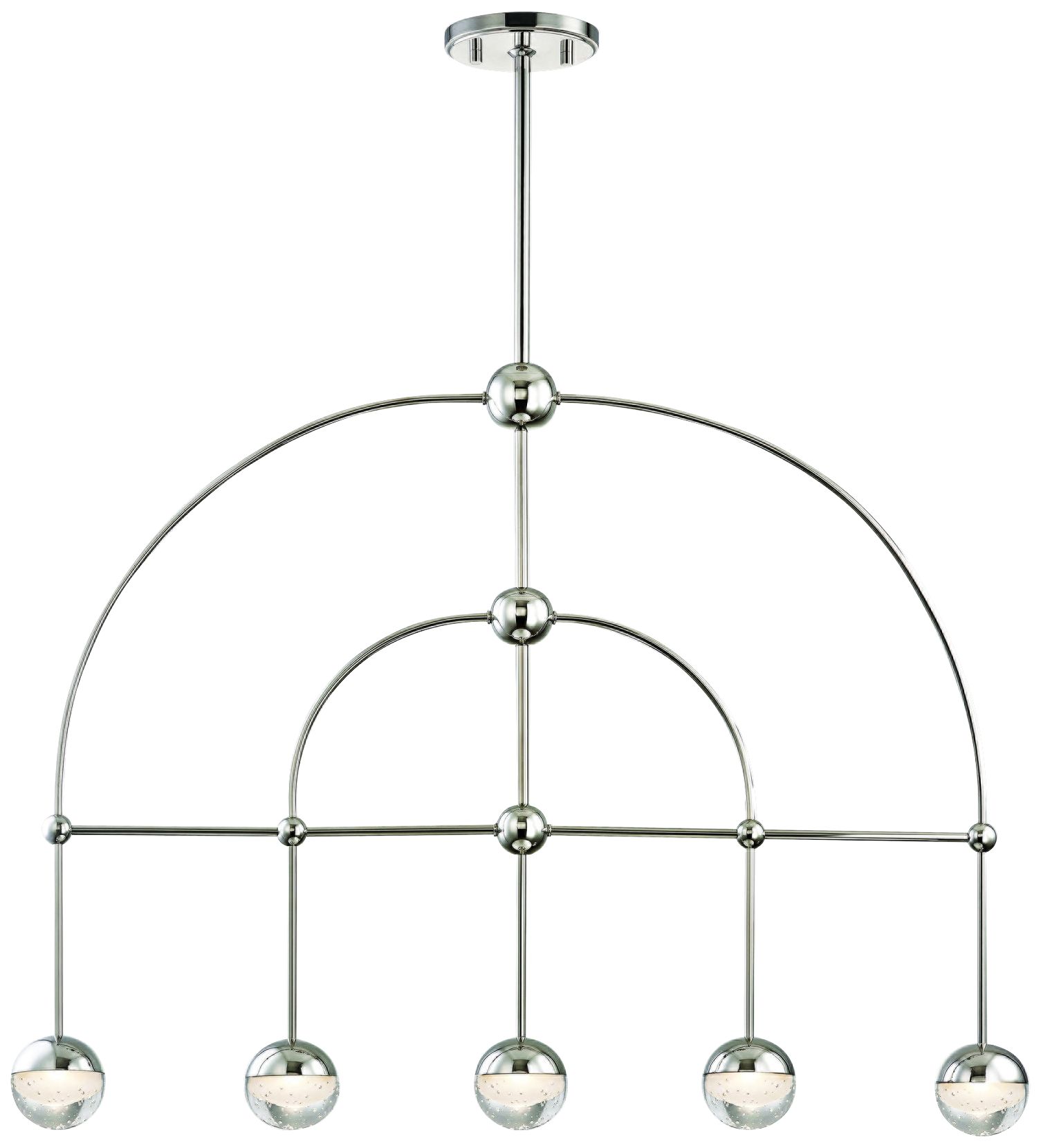 Boca 39"W Polished Nickel LED Kitchen Island Light Pendant