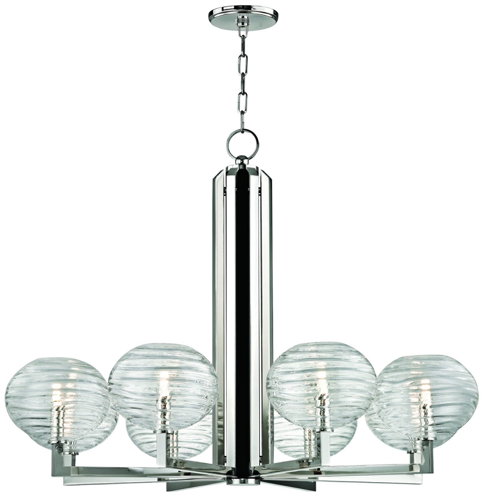 Hudson Valley Breton 40"W Polished Nickel 8-LED Chandelier