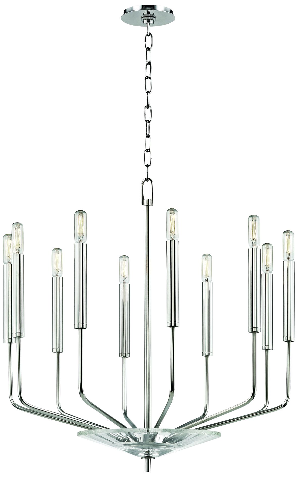 Gideon 24 1/4" Wide Polished Nickel 10-Light Chandelier