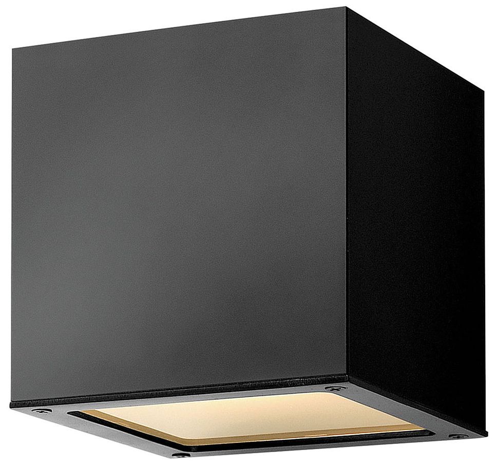 Hinkley Kube 6" High Satin Black 2-LED Outdoor Wall Light