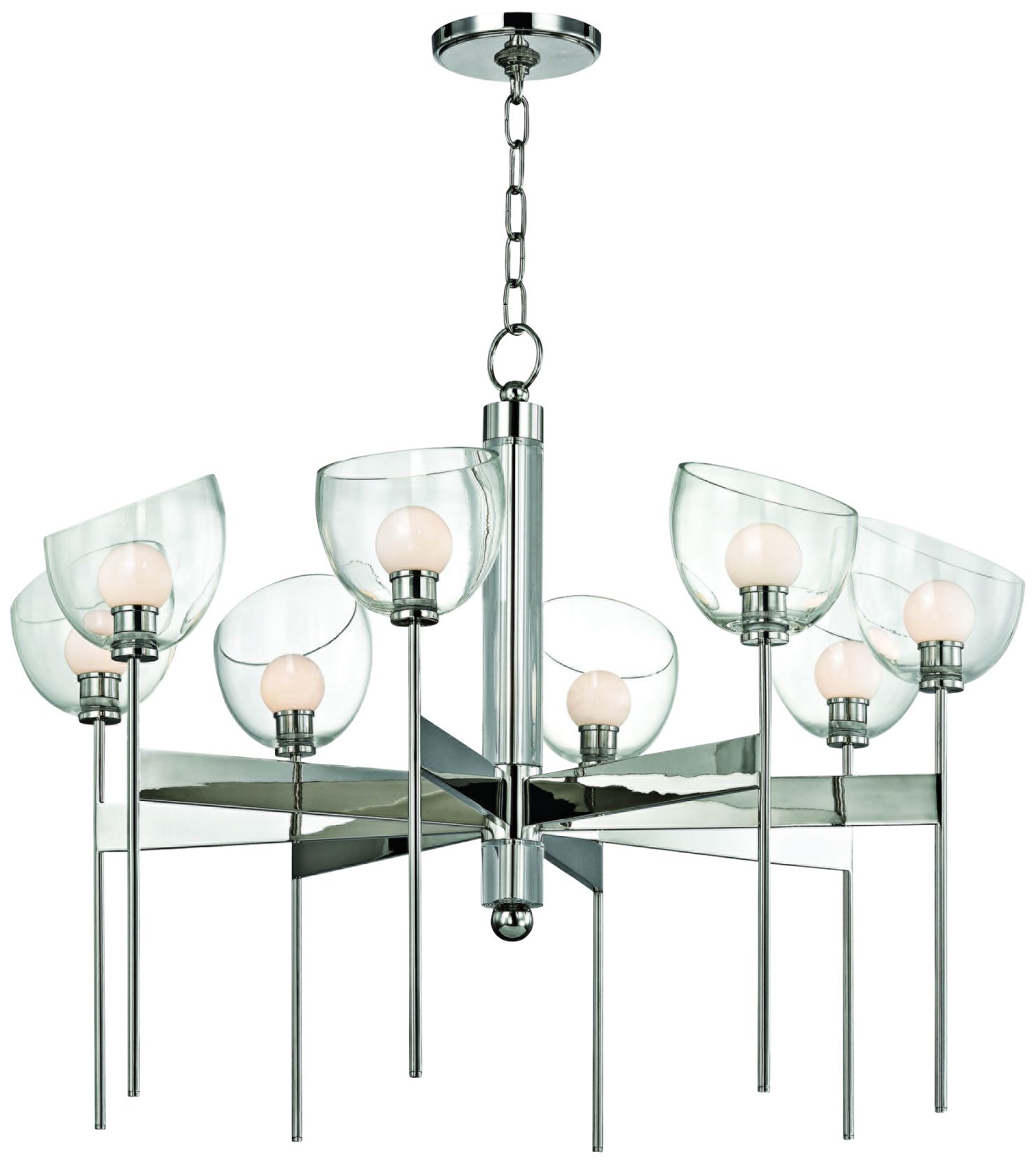 Hudson Valley Davis 33"W Polished Nickel 8-LED Chandelier