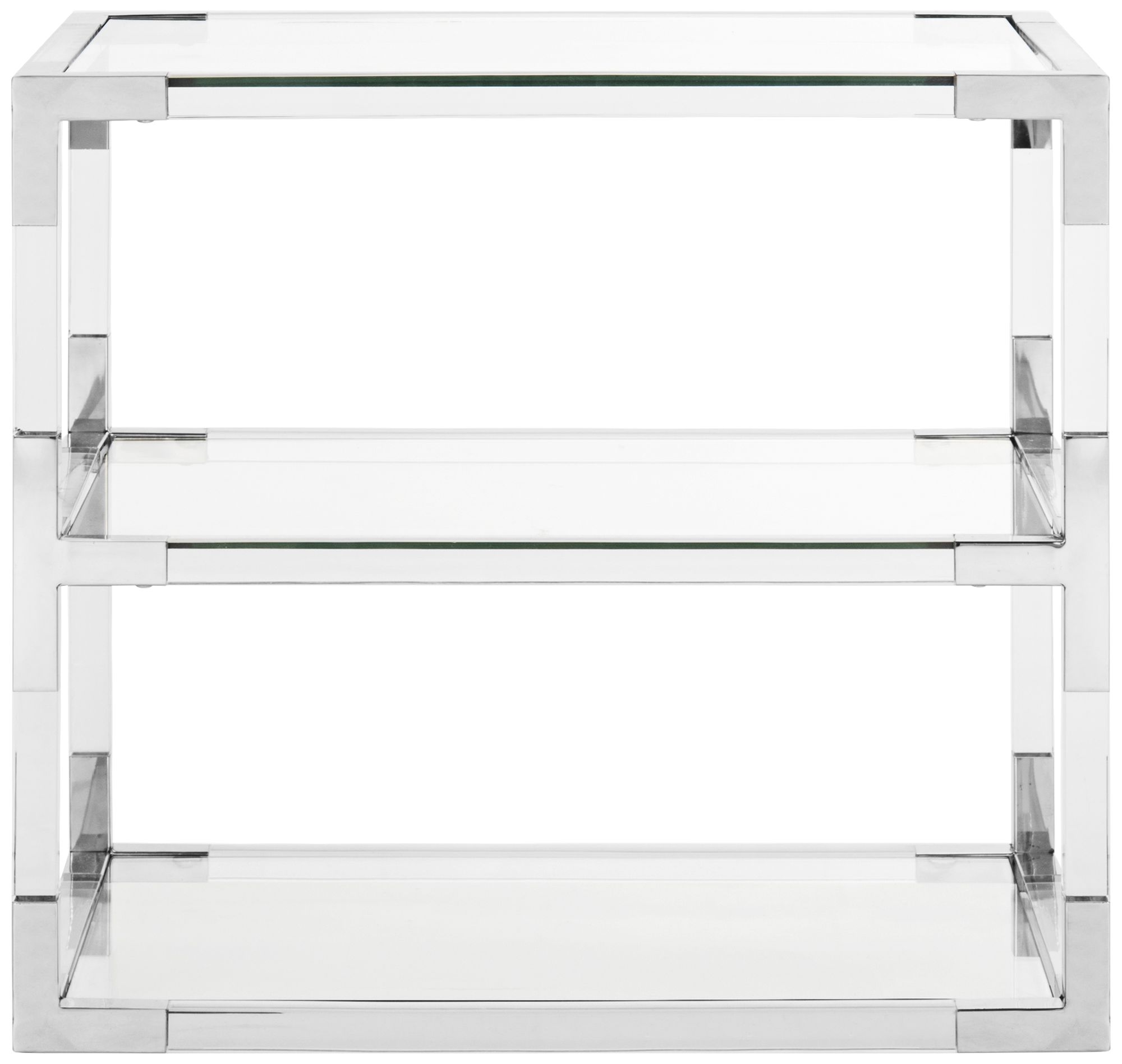 Louisa 28" Wide Chrome and Clear Glass Modern End Table