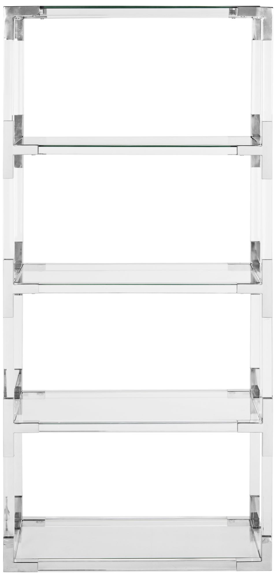 Hayley 63" High 4-Shelf Clear Acrylic Open Bookcase