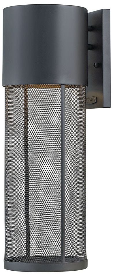 Aria 21 3/4" High Black and Steel Mesh Outdoor Wall Light