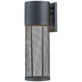 Aria 21 3/4&quot; High Black and Steel Mesh Outdoor Wall Light