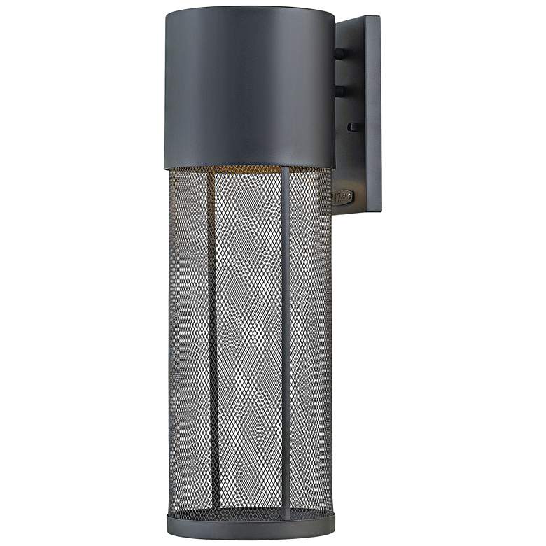 Image 1 Aria 21 3/4" High Black and Steel Mesh Outdoor Wall Light