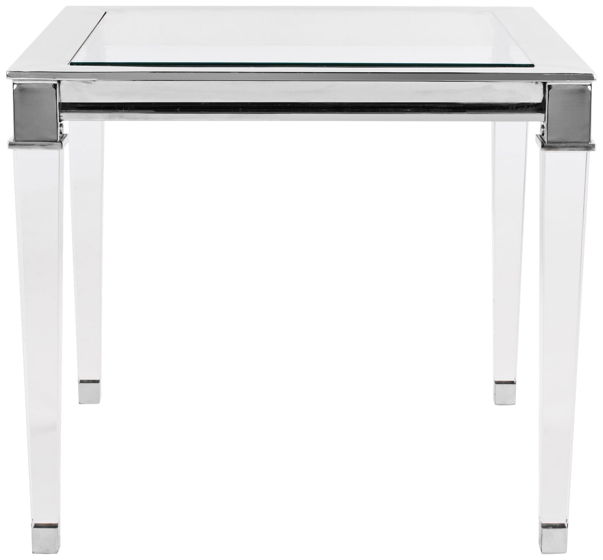 Charleston 25" Wide Chrome and Clear Glass Modern End Table
