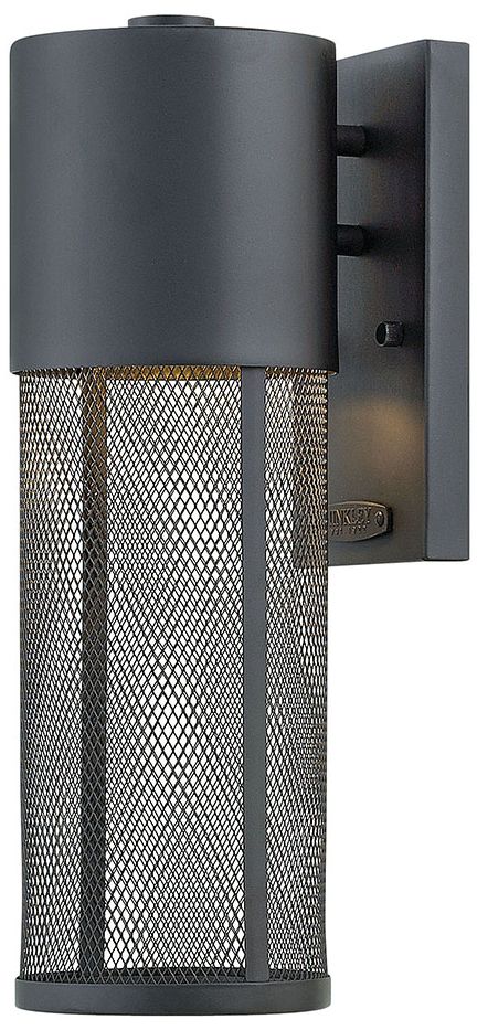 Aria 15 1/2" High Black and Steel Mesh Outdoor Wall Light