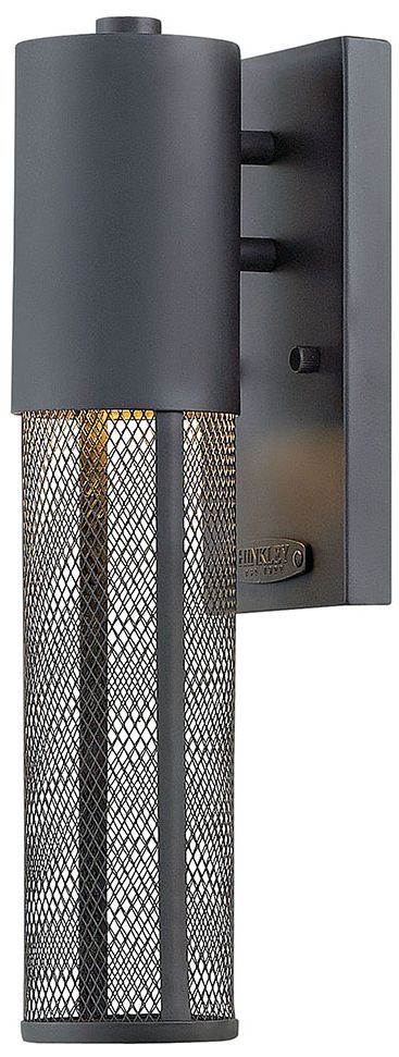 Aria 14 1/2" High Black and Steel Mesh Outdoor Wall Light