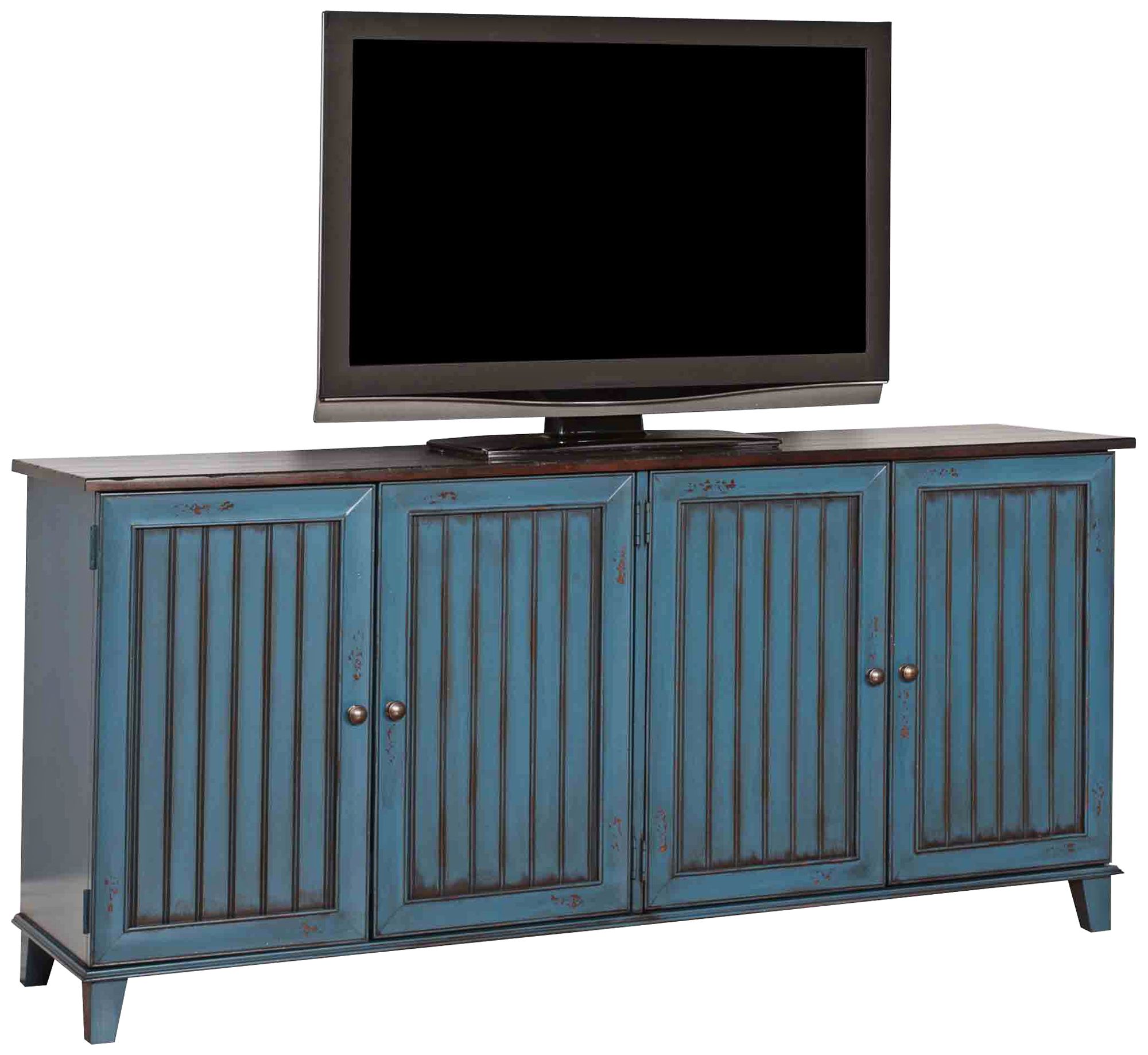 Ellington 72 1/4" Wide Vibrant Blue 4Door Wood TV Stand 21J83