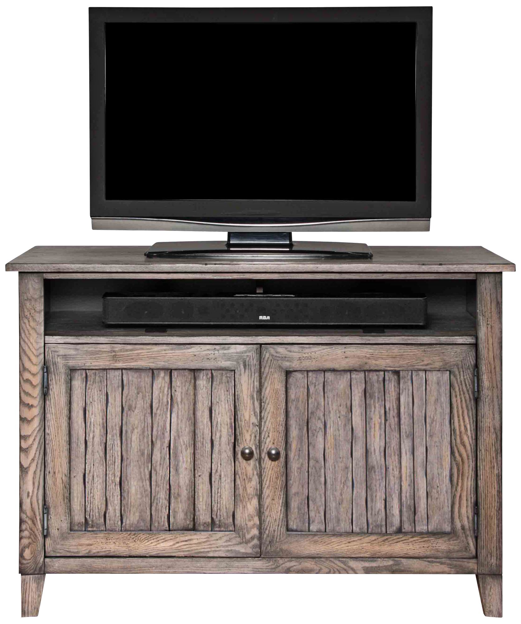 Harmon 46" Wide Weathered Wood 2-Door Farmhouse TV Stand