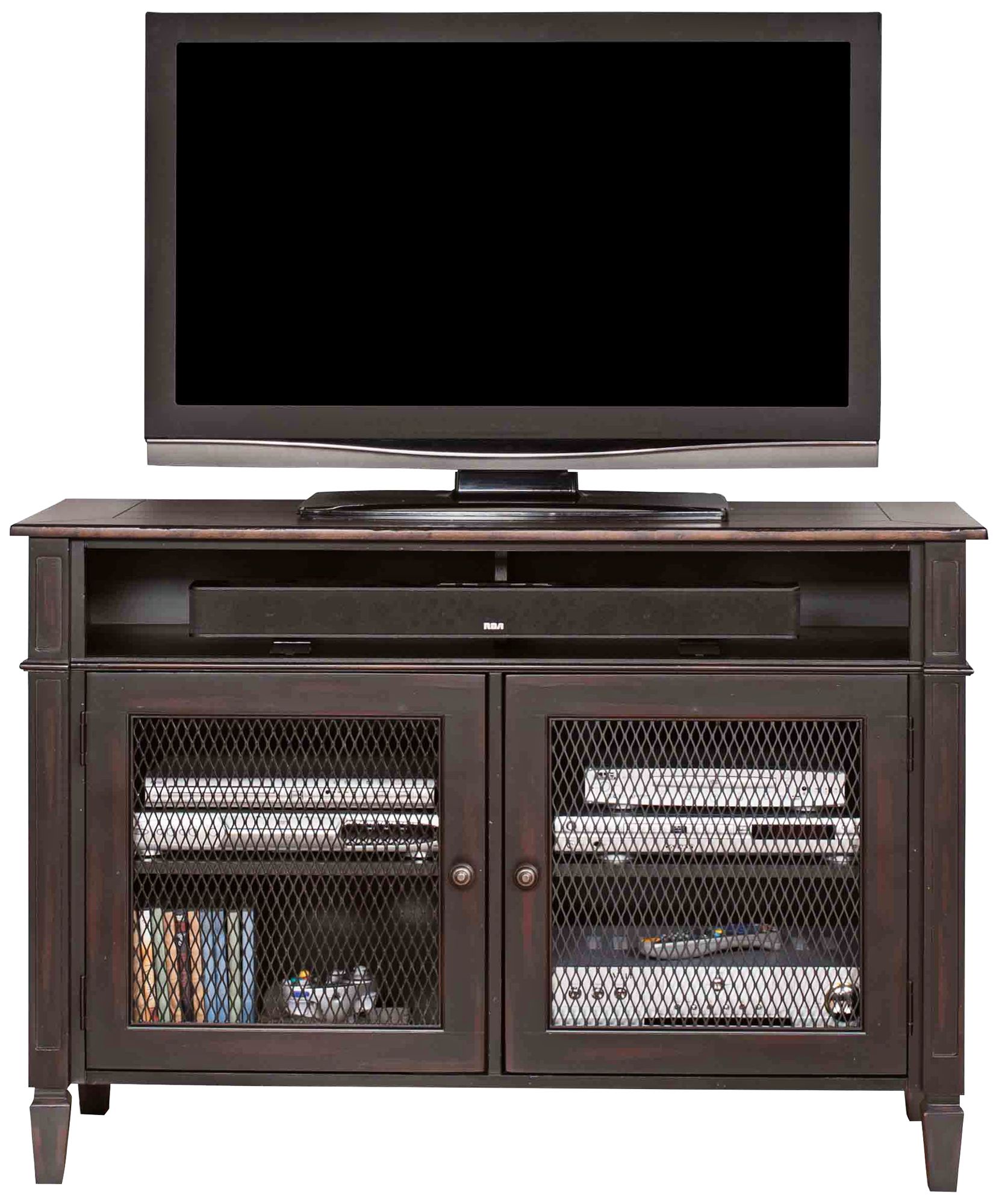 Navarro 46 1/2" Wide Two-Toned Aged Clove 2-Door TV Stand