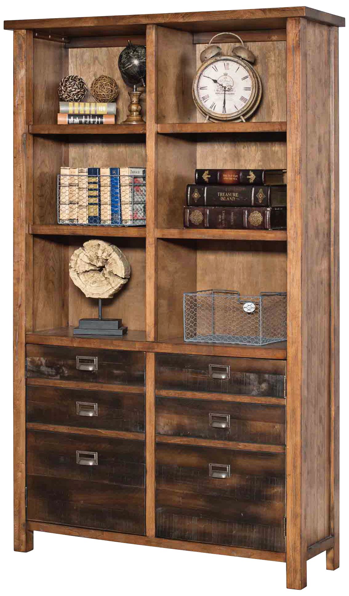 Heritage 72" High 6-Shelf Hickory Wood Bookcase