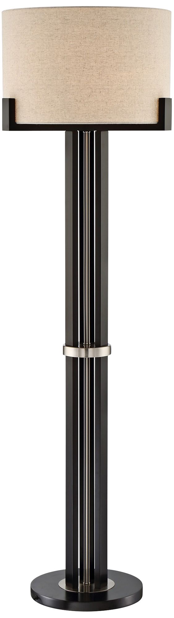 Lite Source Barend Dark Walnut Metal Floor Lamp