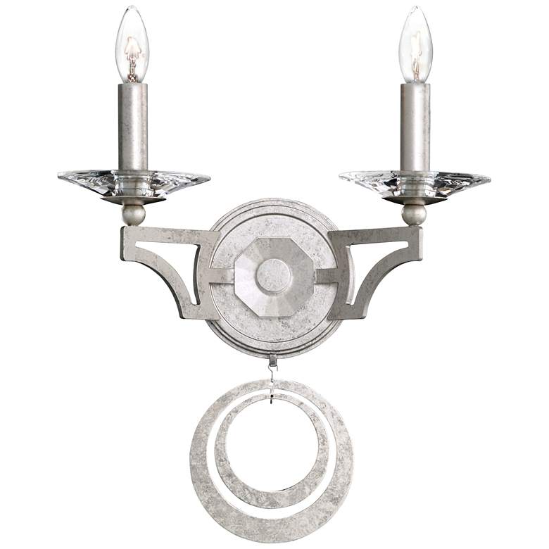 Schonbek Gwynn 16&quot;H Silver and Crystal 2-Light Wall Sconce