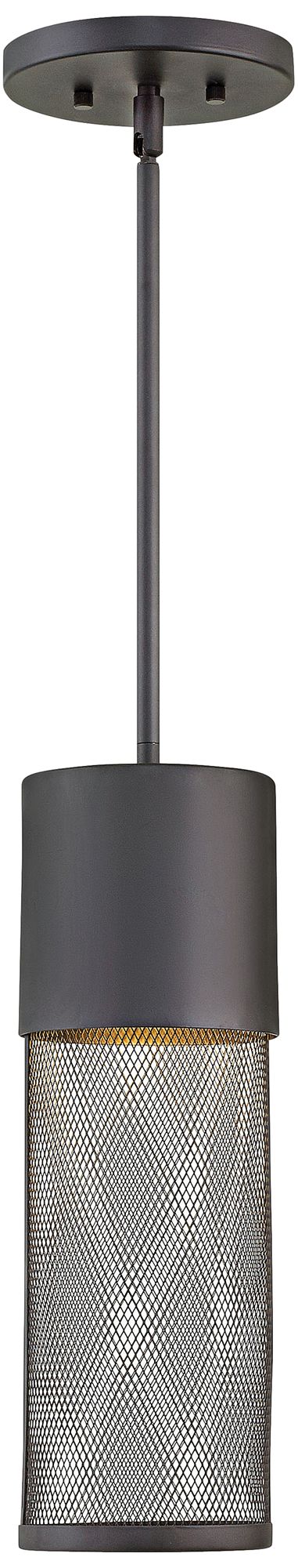 Aria 19 1/4"H Black and Steel Mesh LED Outdoor Hanging Light