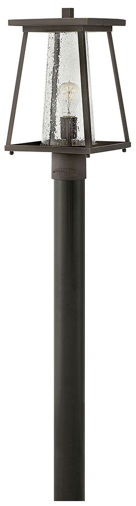Burke 16"H Rubbed Bronze and Clear Glass Outdoor Post Light