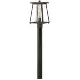 Burke 16&quot;H Rubbed Bronze and Clear Glass Outdoor Post Light