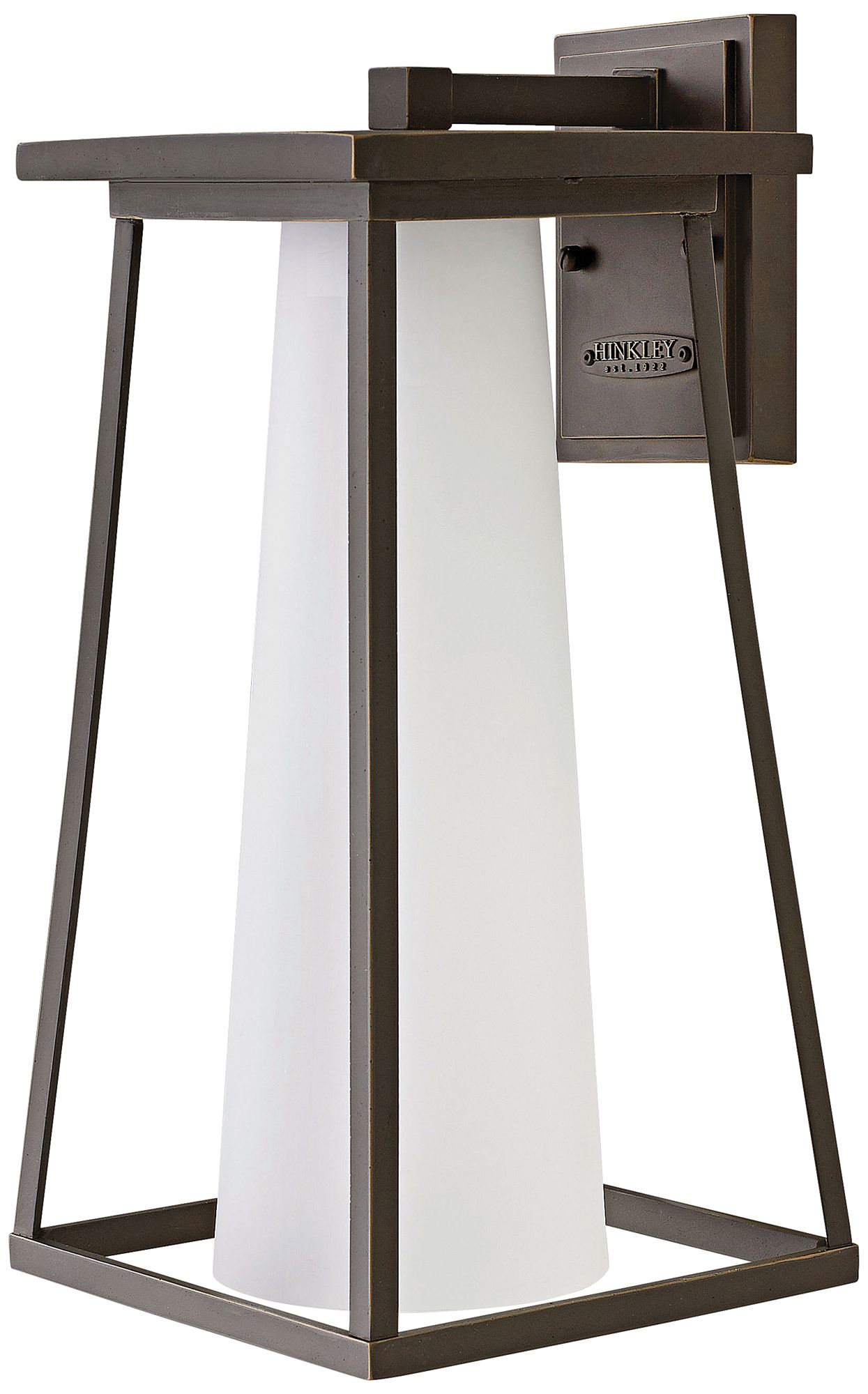 Burke 16 3/4"H Rubbed Bronze Opal Glass Outdoor Wall Light