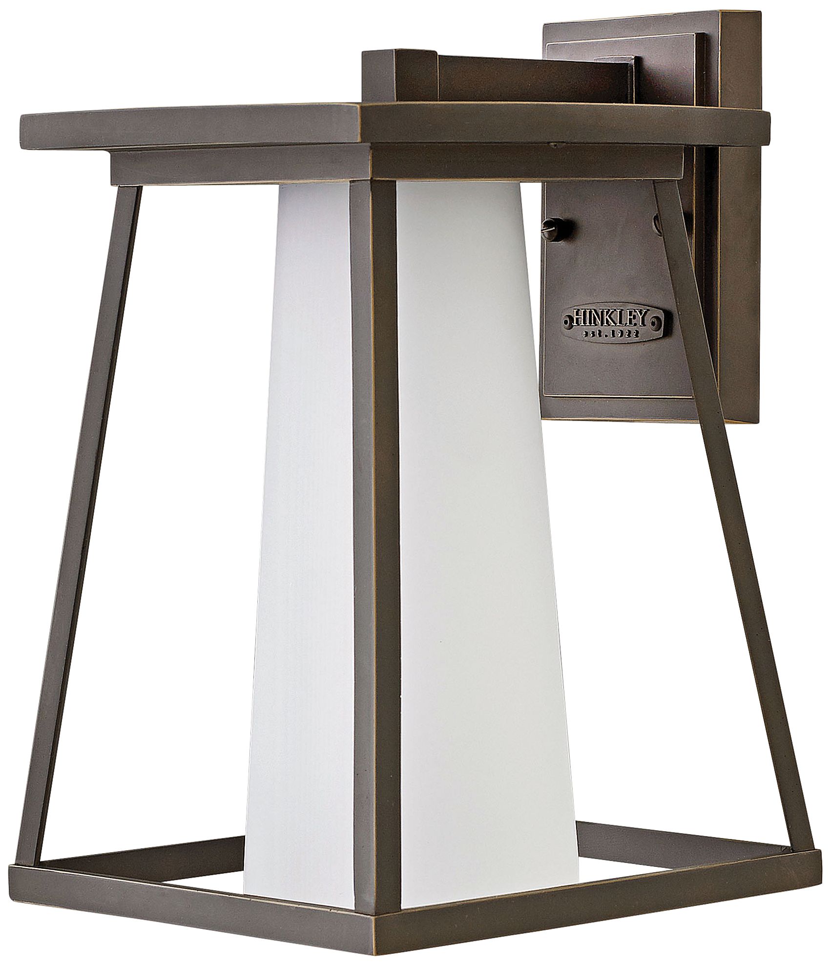 Burke 14" High Rubbed Bronze Opal Glass Outdoor Wall Light