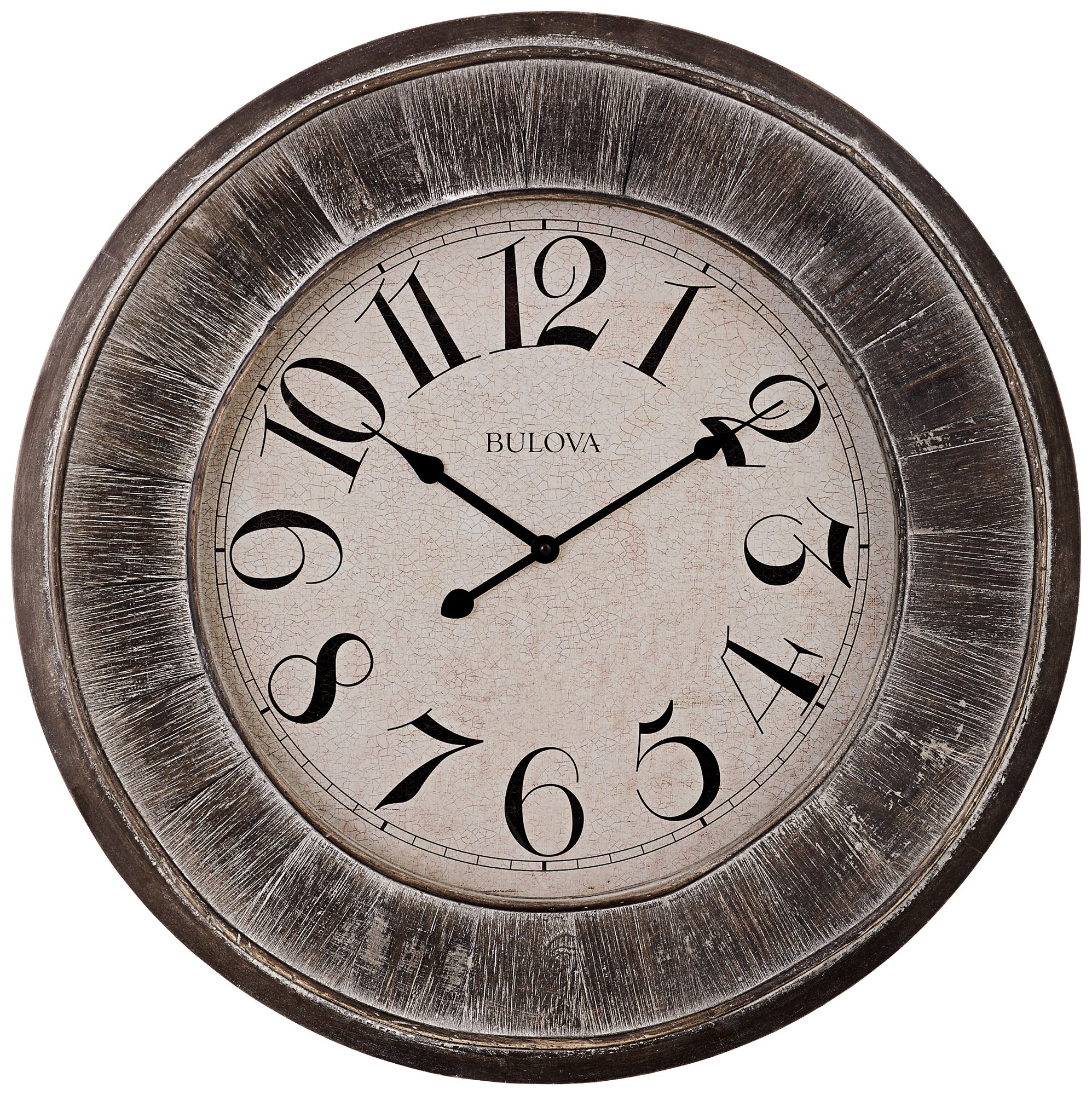 Bulova Restoration Gray Wood 23 1/2" Round Wall Clock eBay