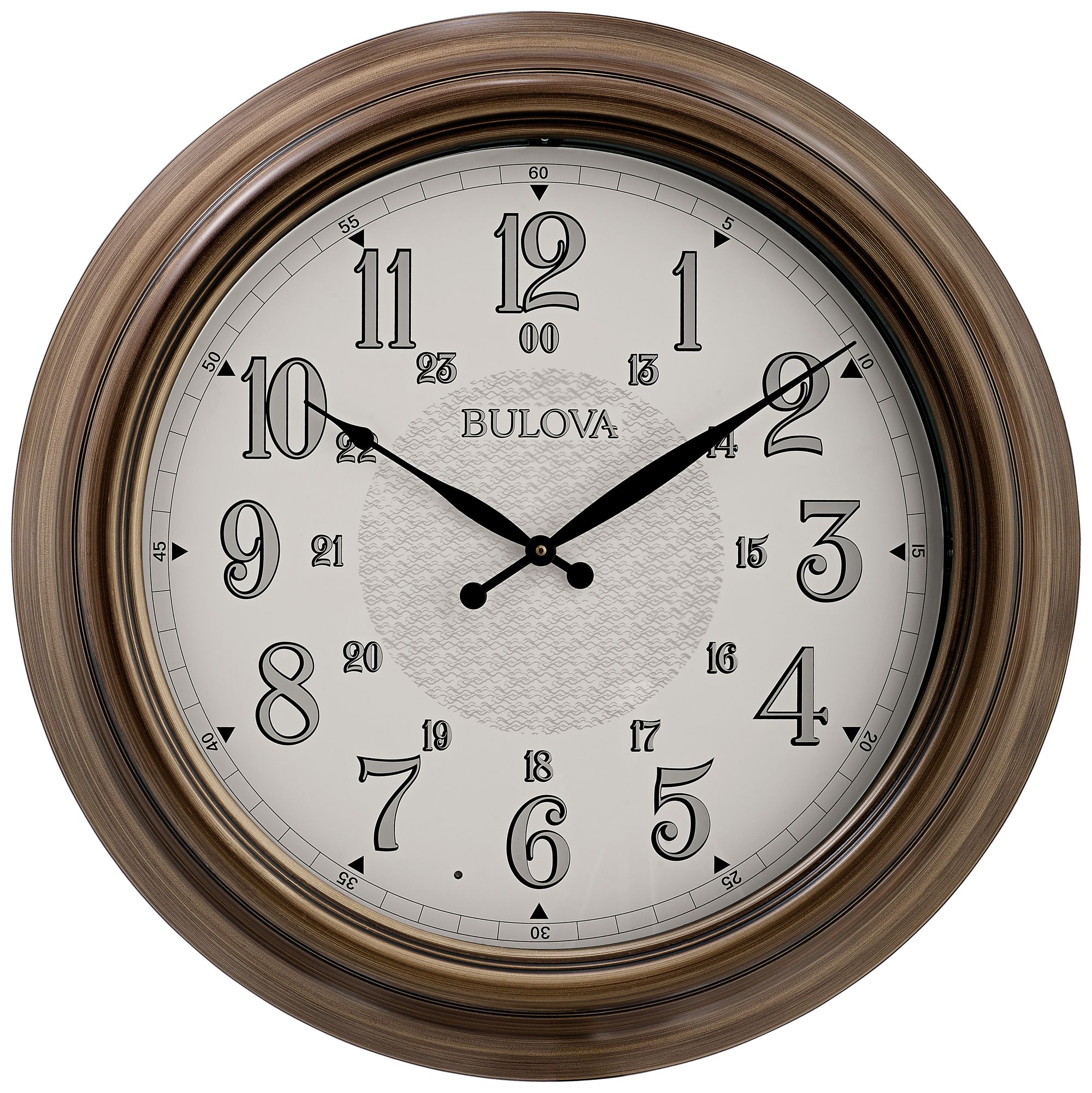Bulova Key West Brown Metal 24" Round Wall Clock