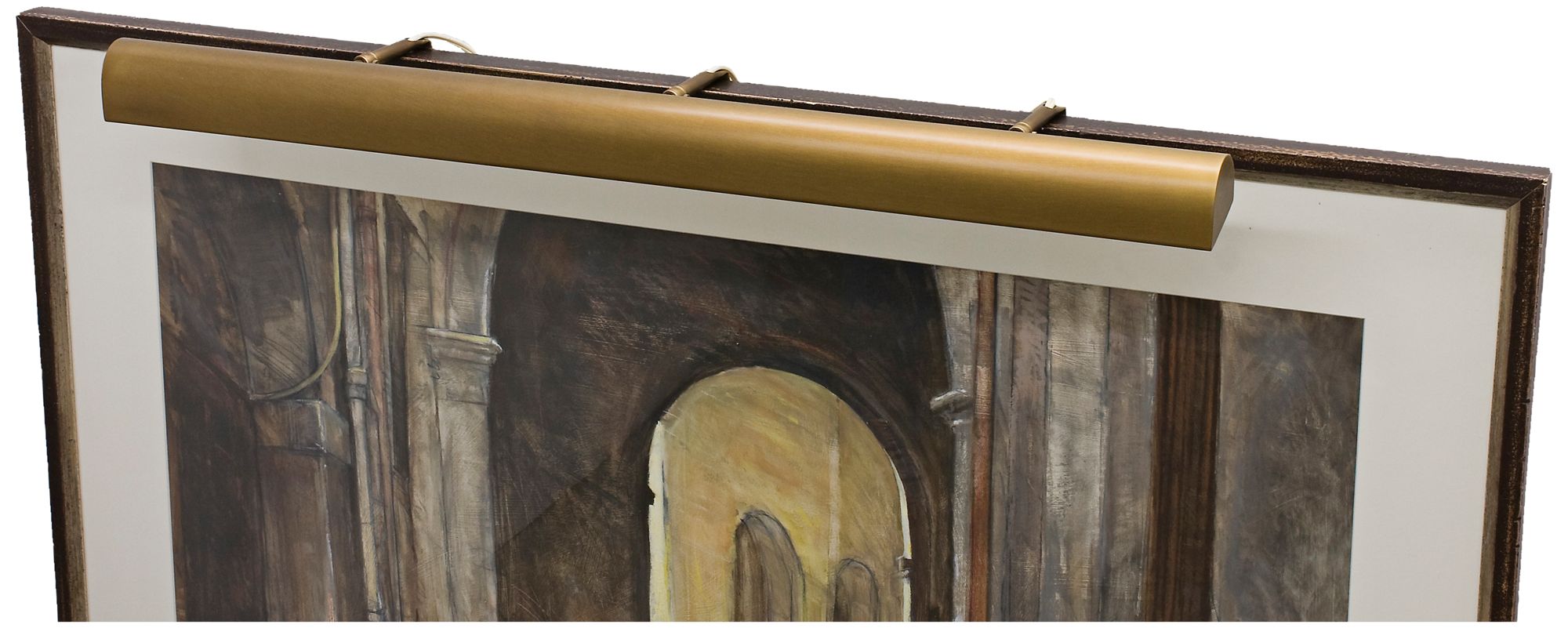 House of Troy Traditional 42" Wide Weathered Brass Picture Light