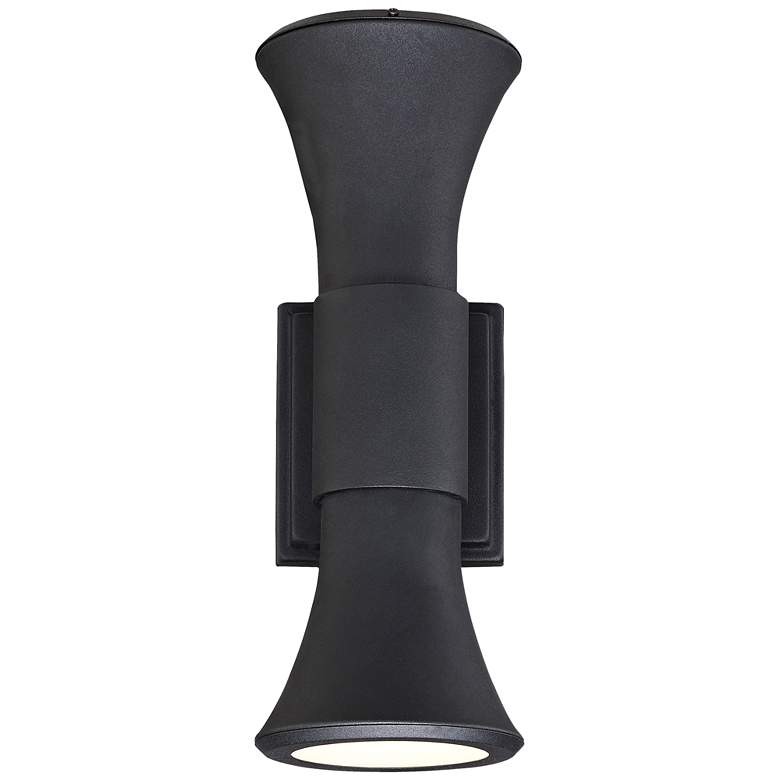 Joan 14&quot; High Textured Black LED Outdoor Wall Light