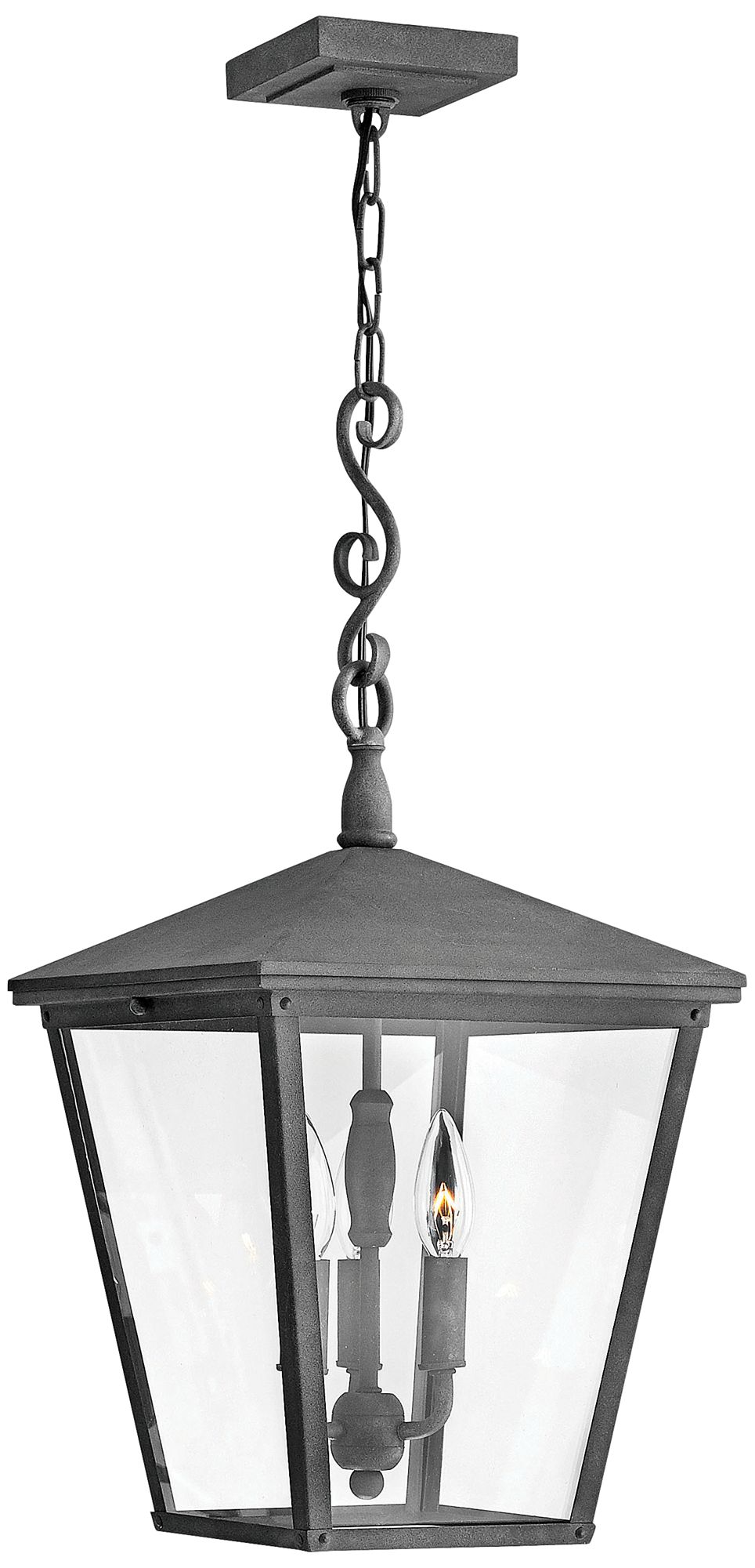 Trellis 23 1/4" High Aged Zinc 3-Light Outdoor Hanging Light