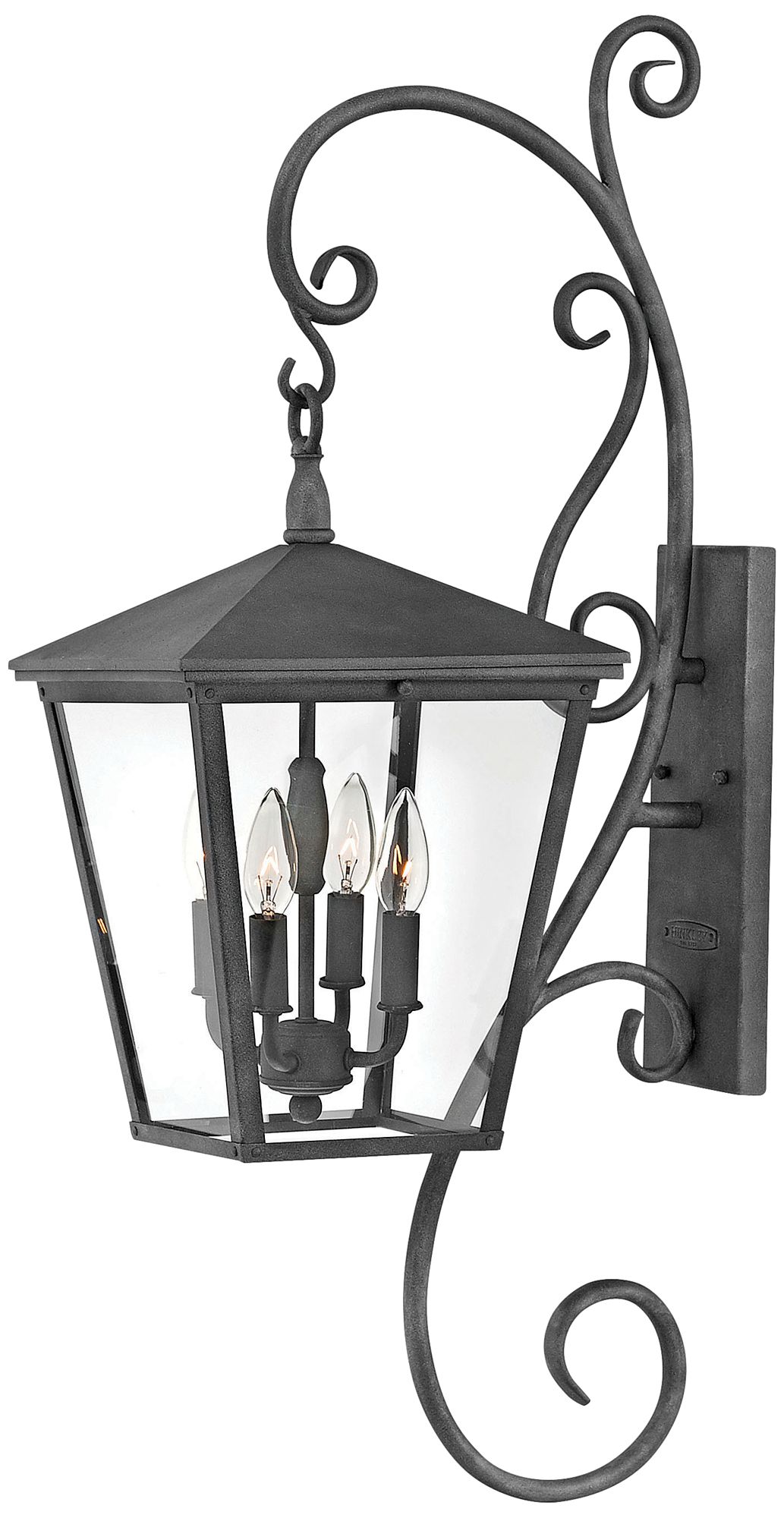 Trellis 33 3/4" High Aged Zinc 4-Light Outdoor Wall Light