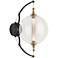 Otto Sphere 21 1/2" High Brass and Black Wall Sconce
