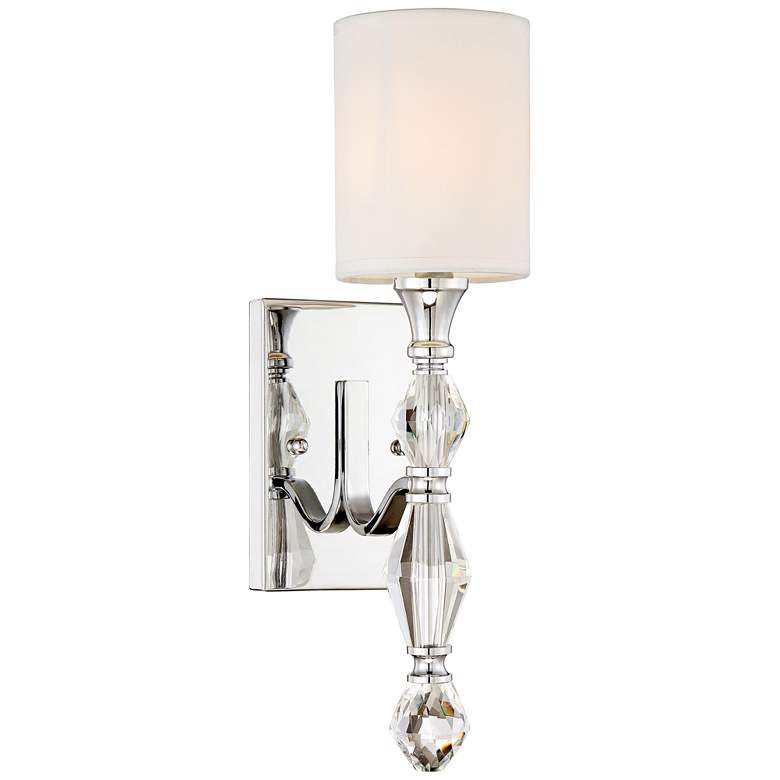 Evi 16 1/2&quot; High Chrome and Crystal Wall Sconce