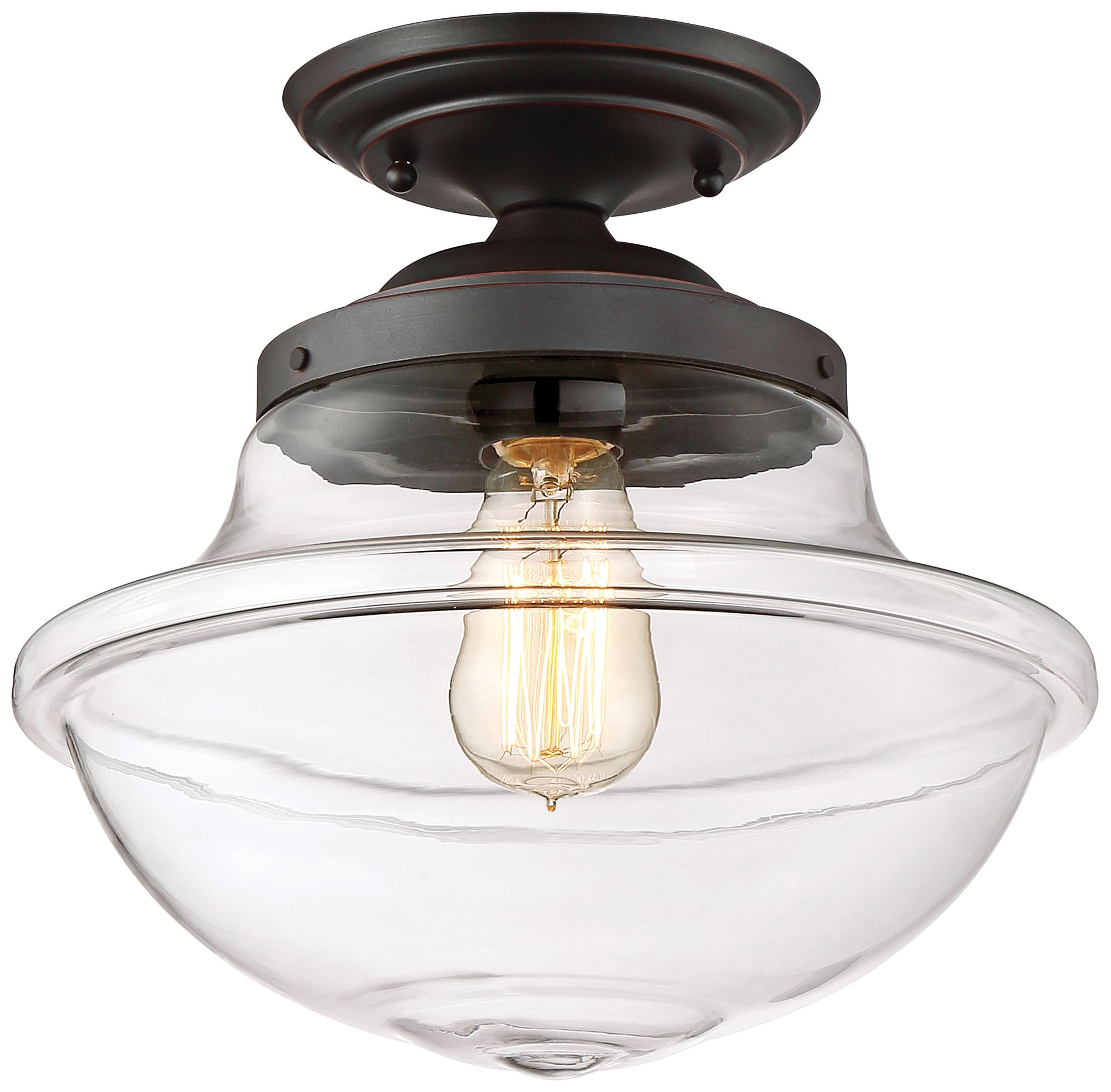 Foundry 12" Wide Satin Bronze Ceiling Light 21X05 Lamps Plus