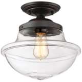 Foundry 12&quot; Wide Satin Bronze Ceiling Light