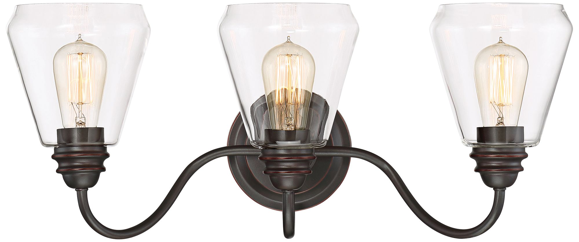 Foundry 24" Wide Satin Bronze 3-Light Bath Light