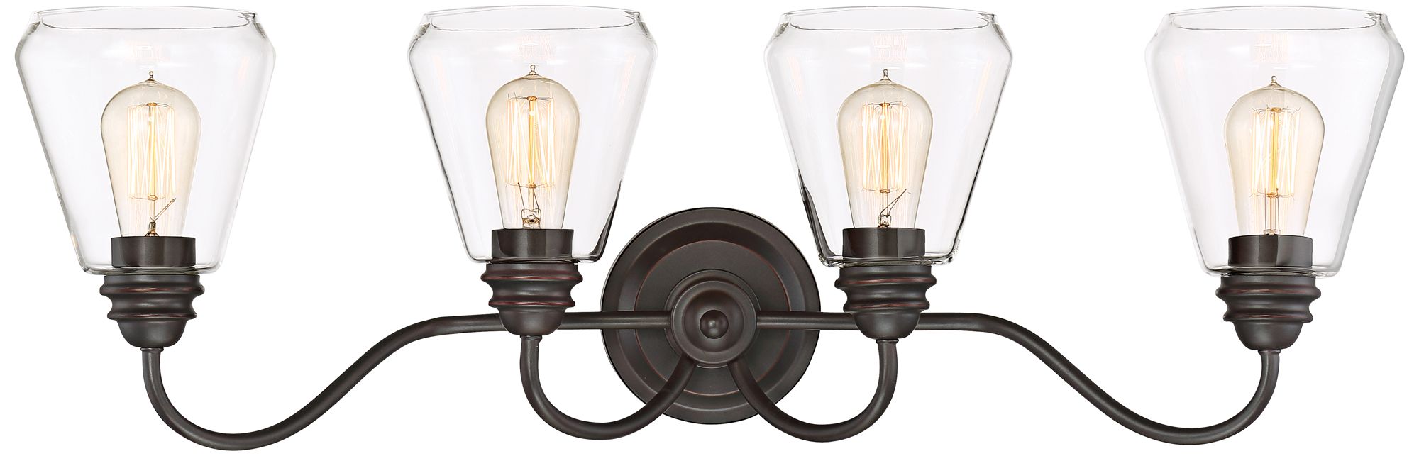 Foundry 33" Wide Satin Bronze 4-Light Bath Light