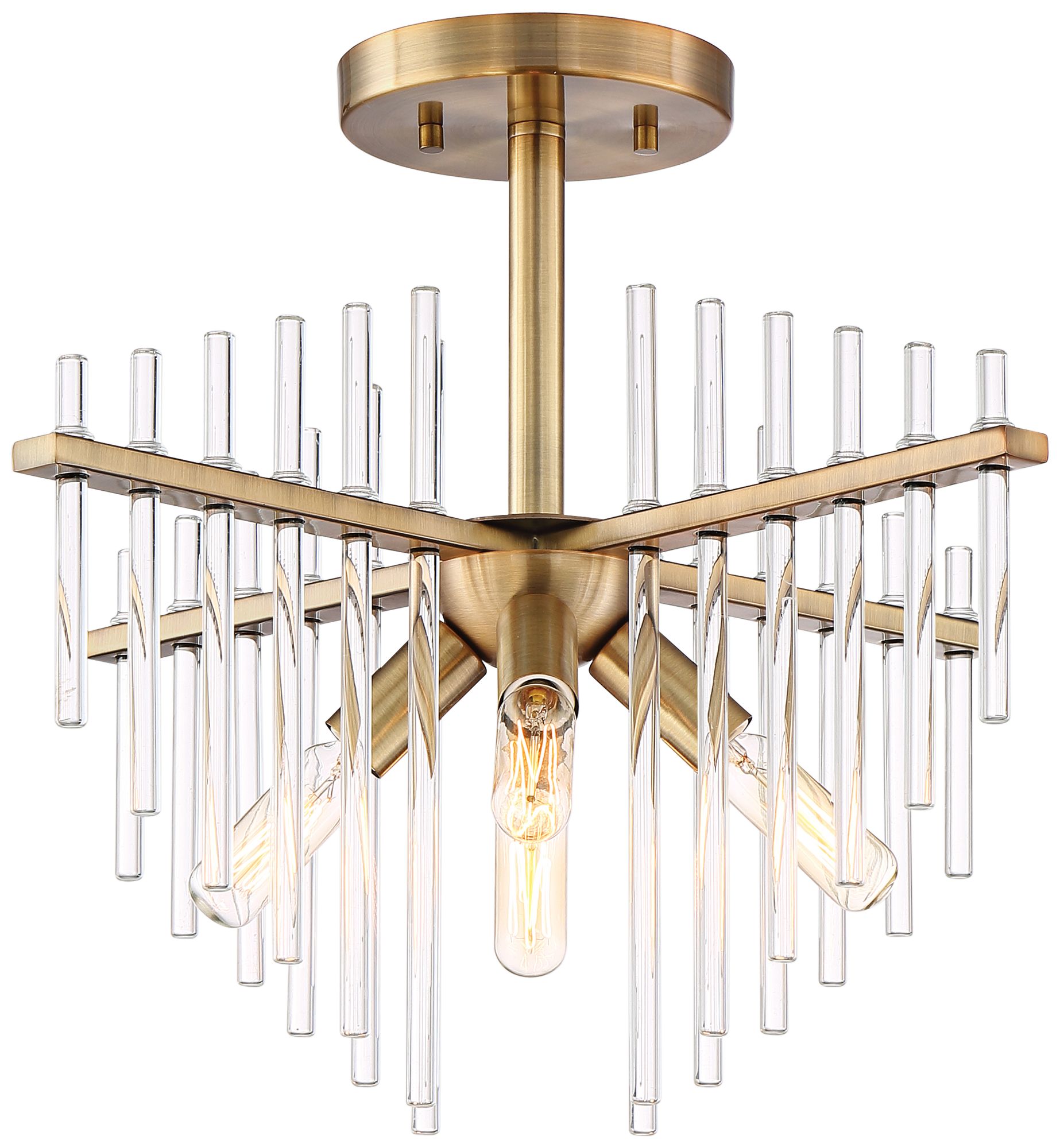 Reeve 17"W Burnished Antique Brass 4-Light Ceiling Light ...