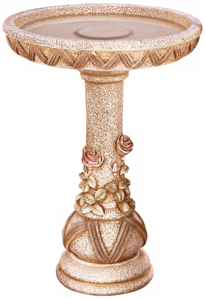 Henri Studio 24" High Tudor Weave Cast Stone Bird Bath