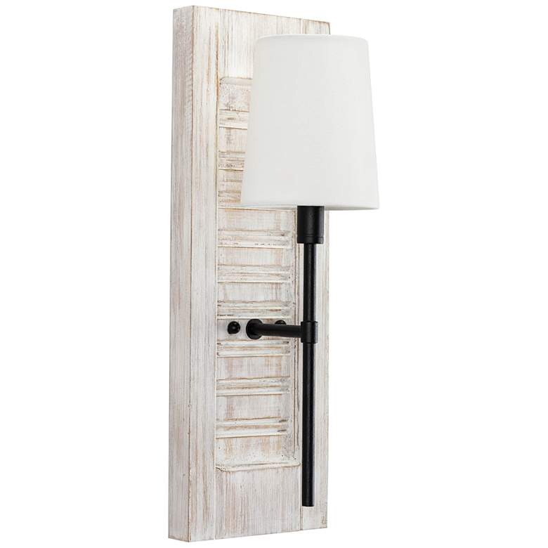 Regina Andrew Beal 19 1/2&quot; High Birch Wood and Blackened Iron Sconce
