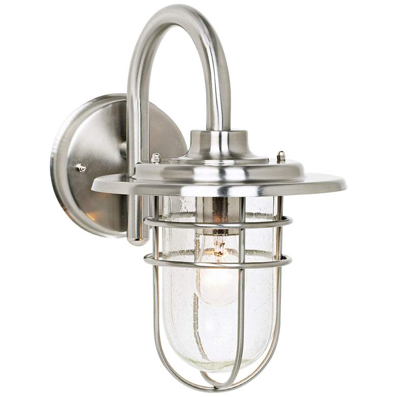Stratus 12 3/4&quot; High Brushed Nickel Outdoor Wall Light