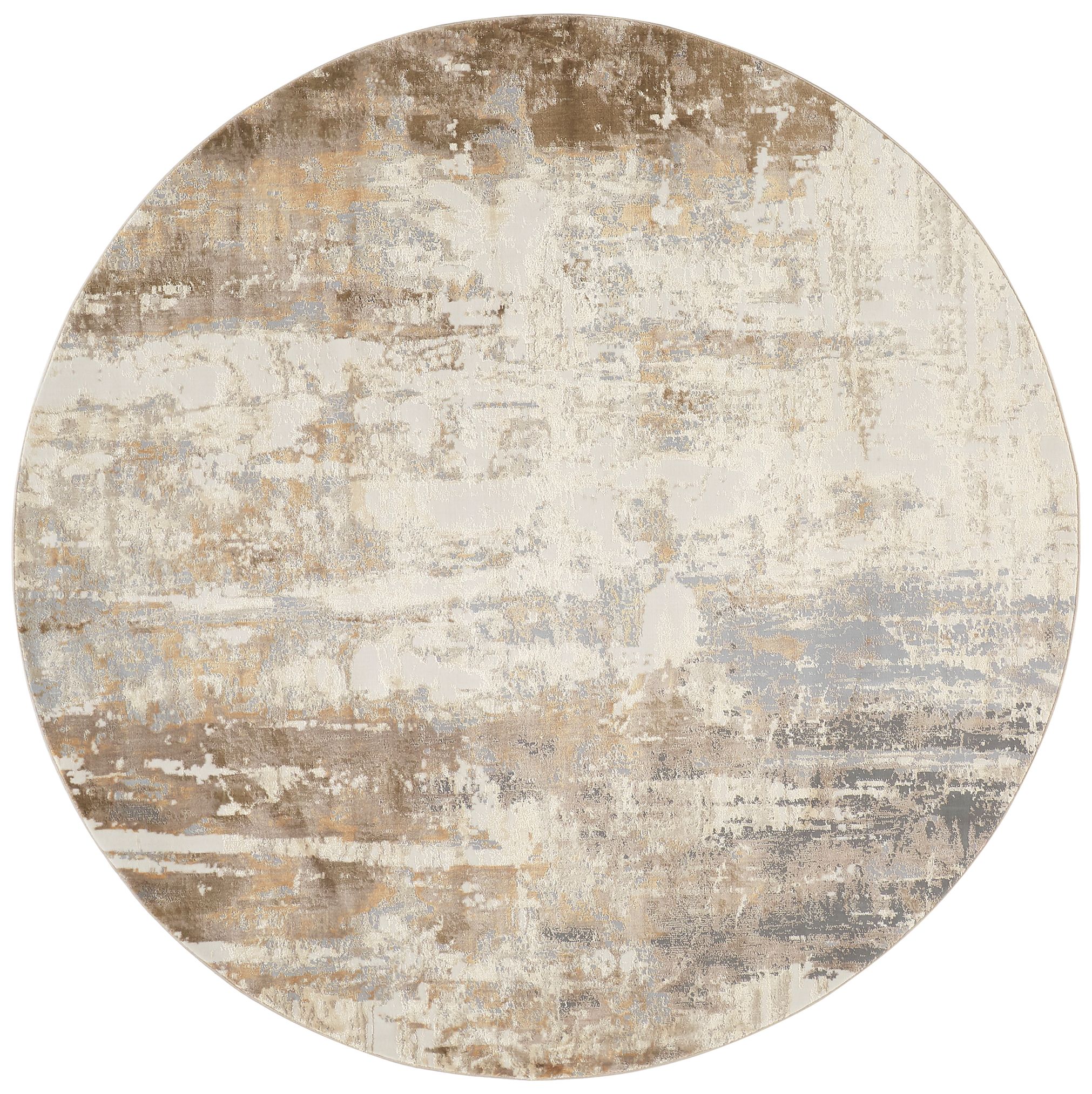 Feizy Parker Abstract Indoor Tan Area Rug 3709f 7'-9" X 7'-9" Round