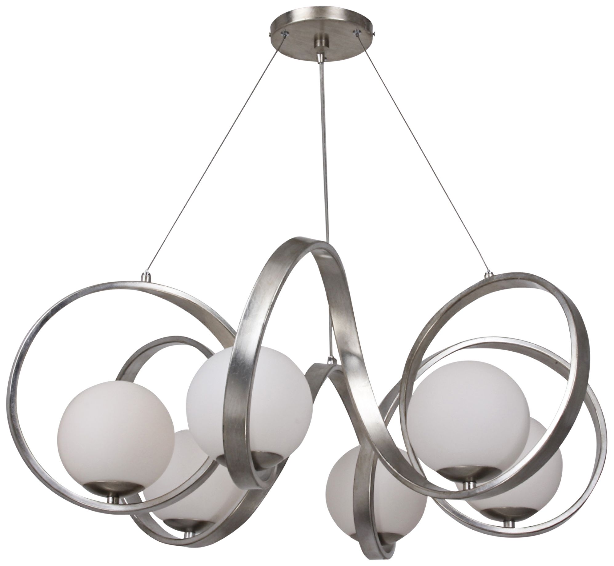 Crystorama Arlo 32" Wide Antique Silver 6-Light Pendant