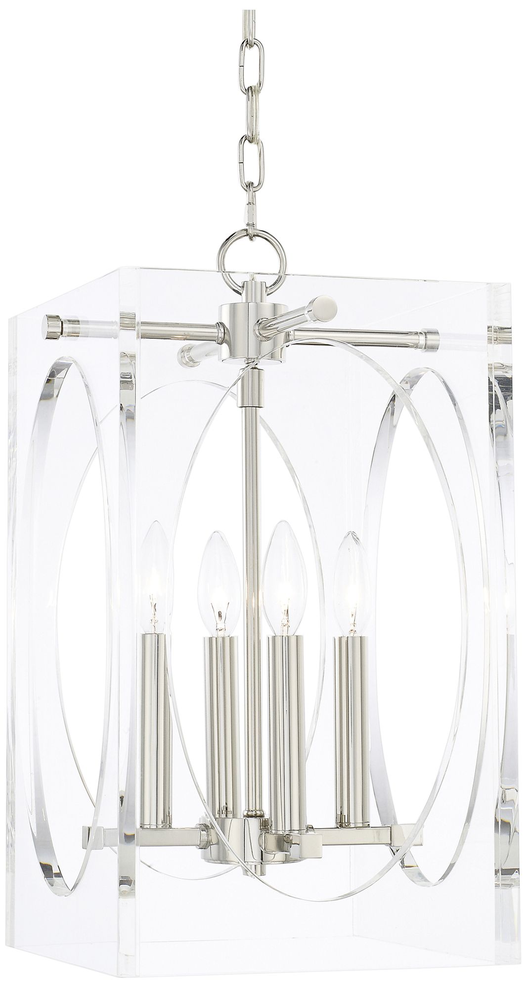 Crystorama Drake 12"W Polished Nickel 4-Light Mini Pendant