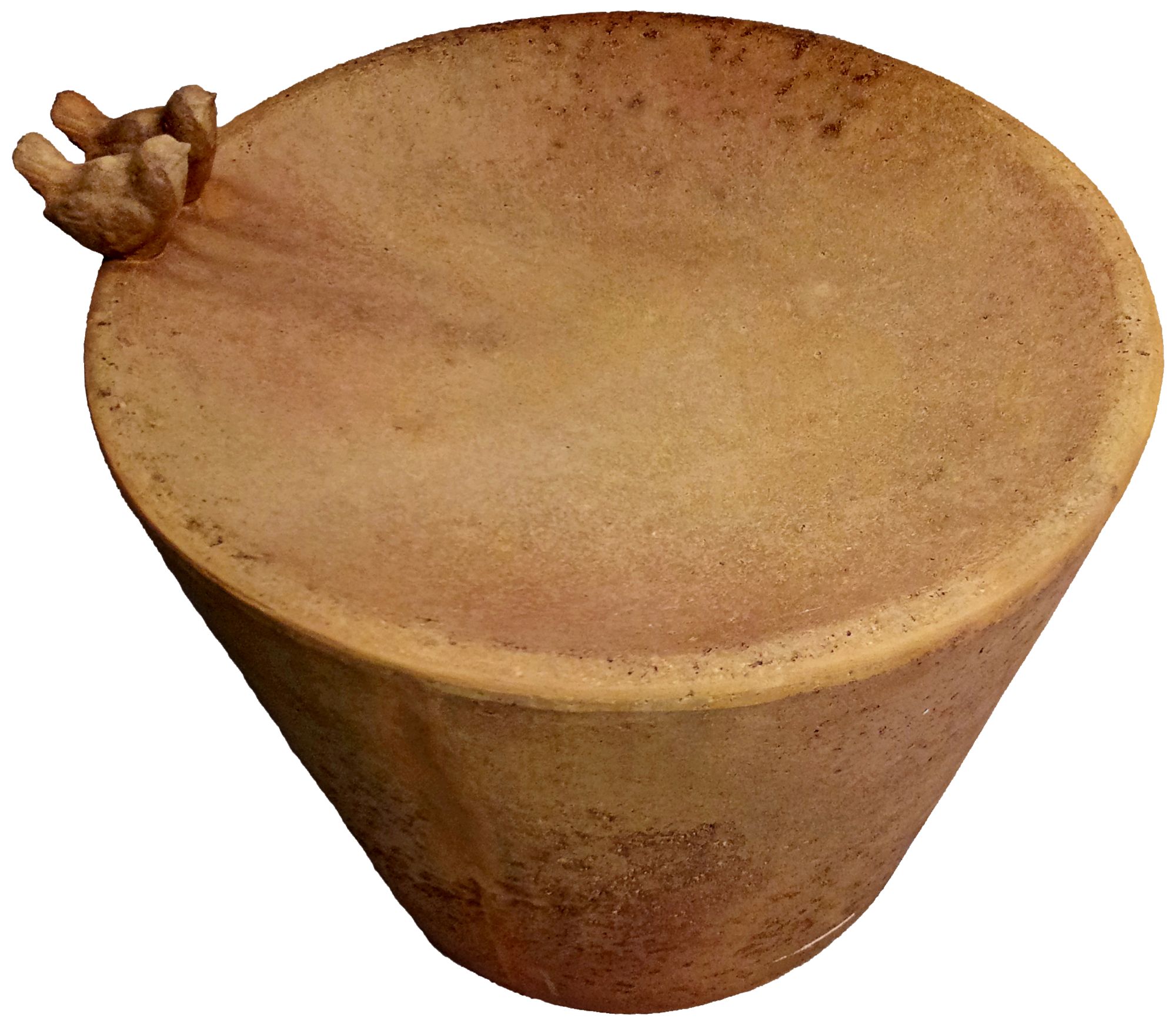 Ladom 14"H Sandstone Outdoor Bird Bath with Small Finches