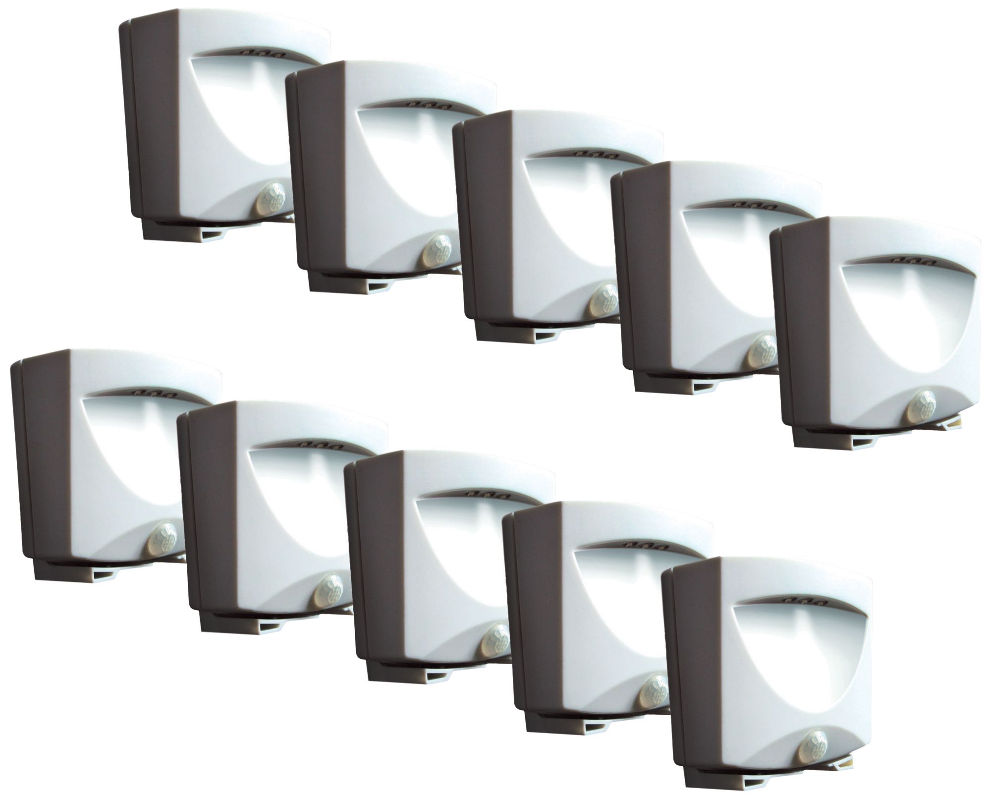 10-Pack White Battery LED Outdoor Night Lights