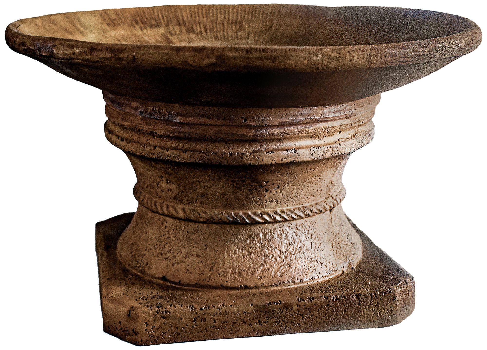 Orlandi 12" High Sandstone Rustic Outdoor Bird Bath