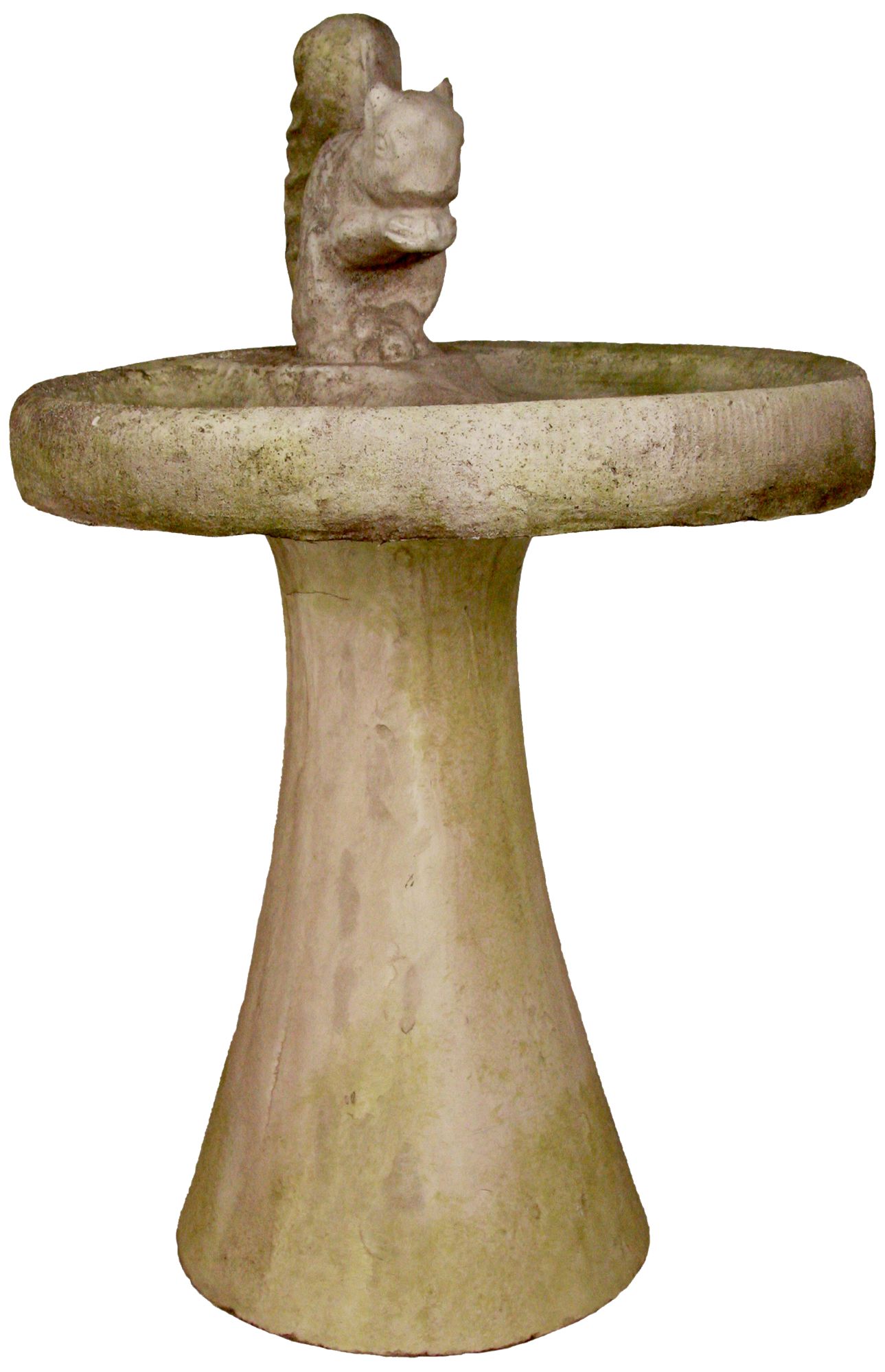 Orlandi Squirrel 30" High White Moss Outdoor Bird Bath